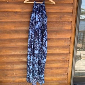Loft bluish purple med petite halter maxi dress.